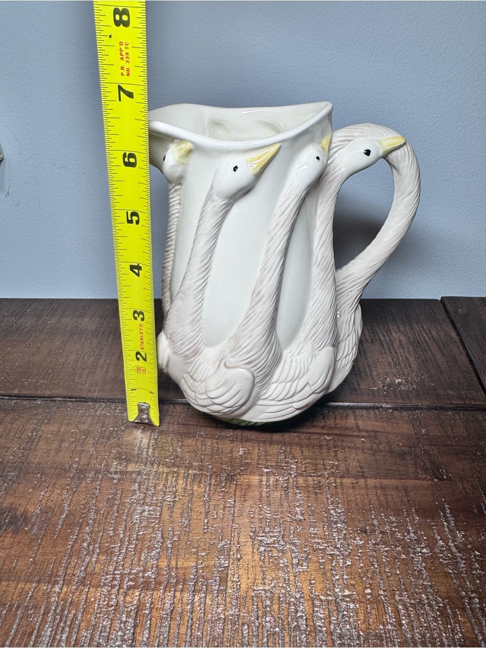 White Ceramic Geese Pitcher - Farmhouse Cottage core Decor - Picture 13 of 15